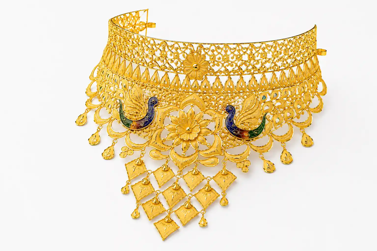 Ashiqe Luxurious Gold Regal Crown Choker
