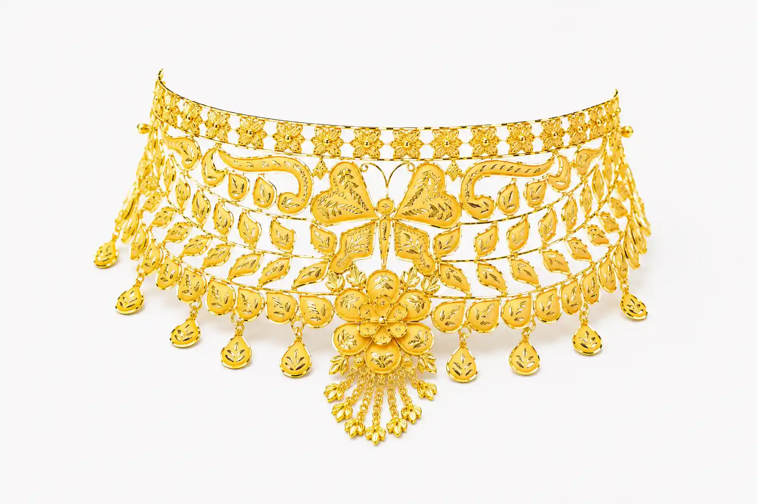 Ashiqe Majestic Gold Crown Choker