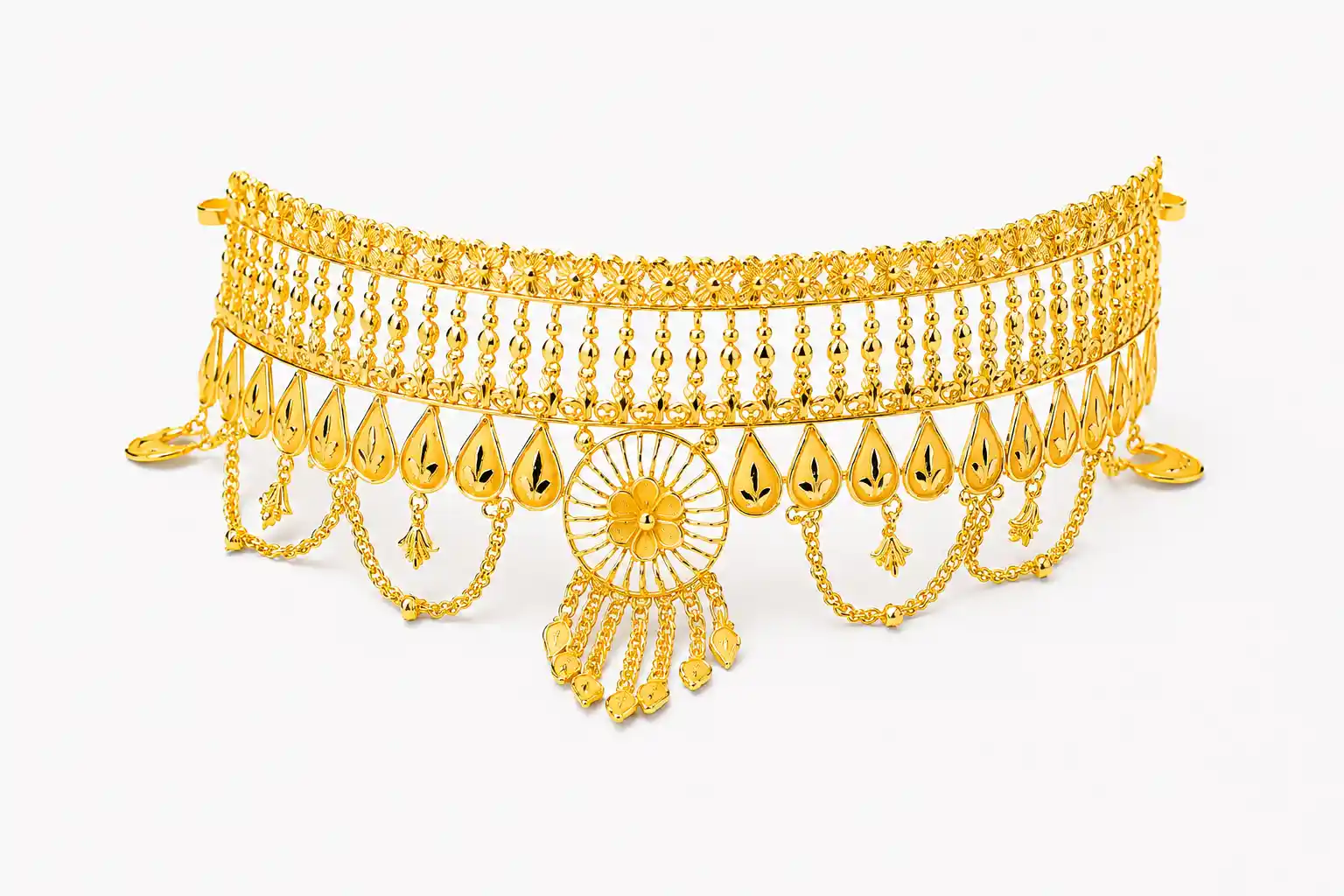 Ashiqe Royal Finish Gold Crown Choker