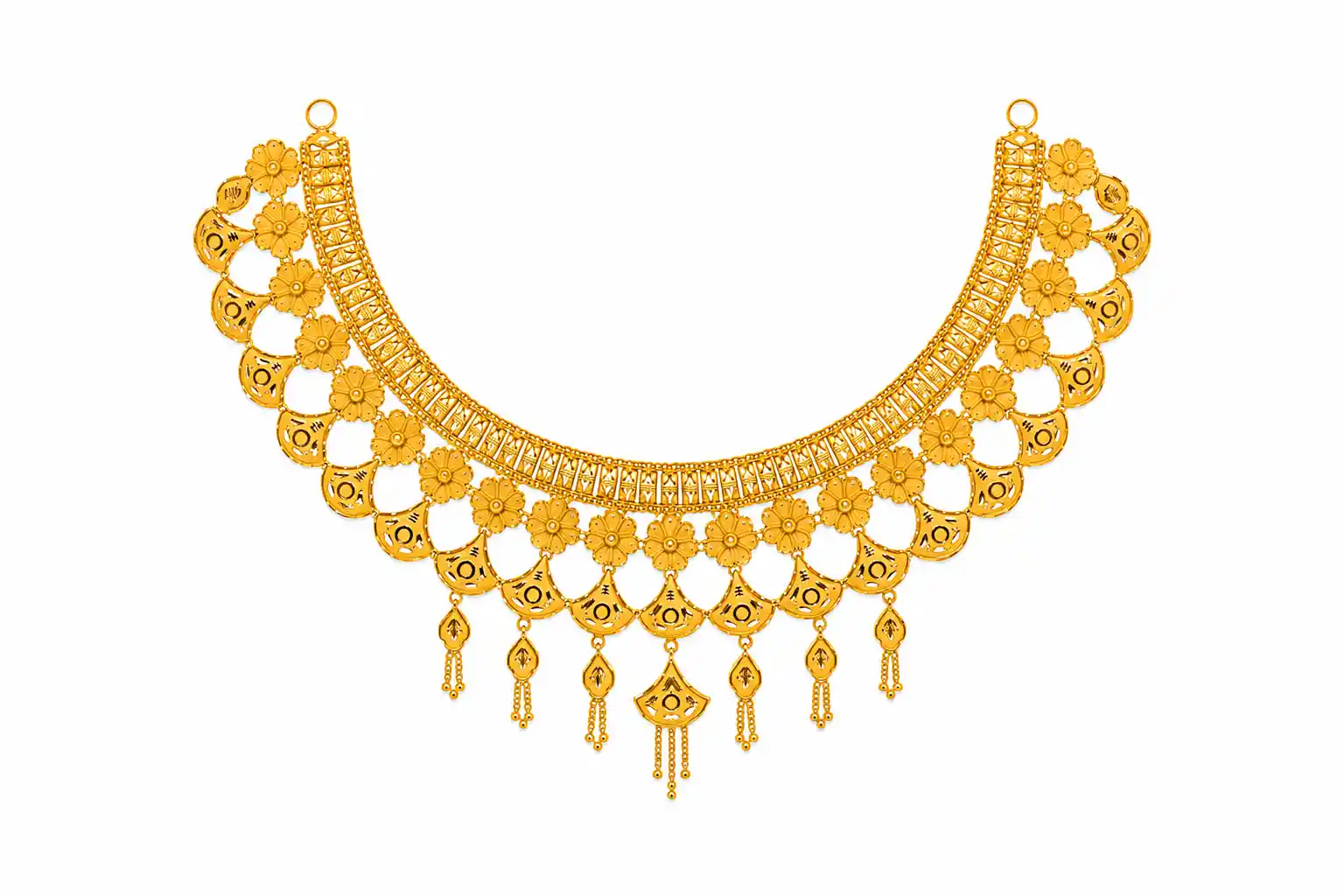 Ashiqe Golden Artwork Necklace