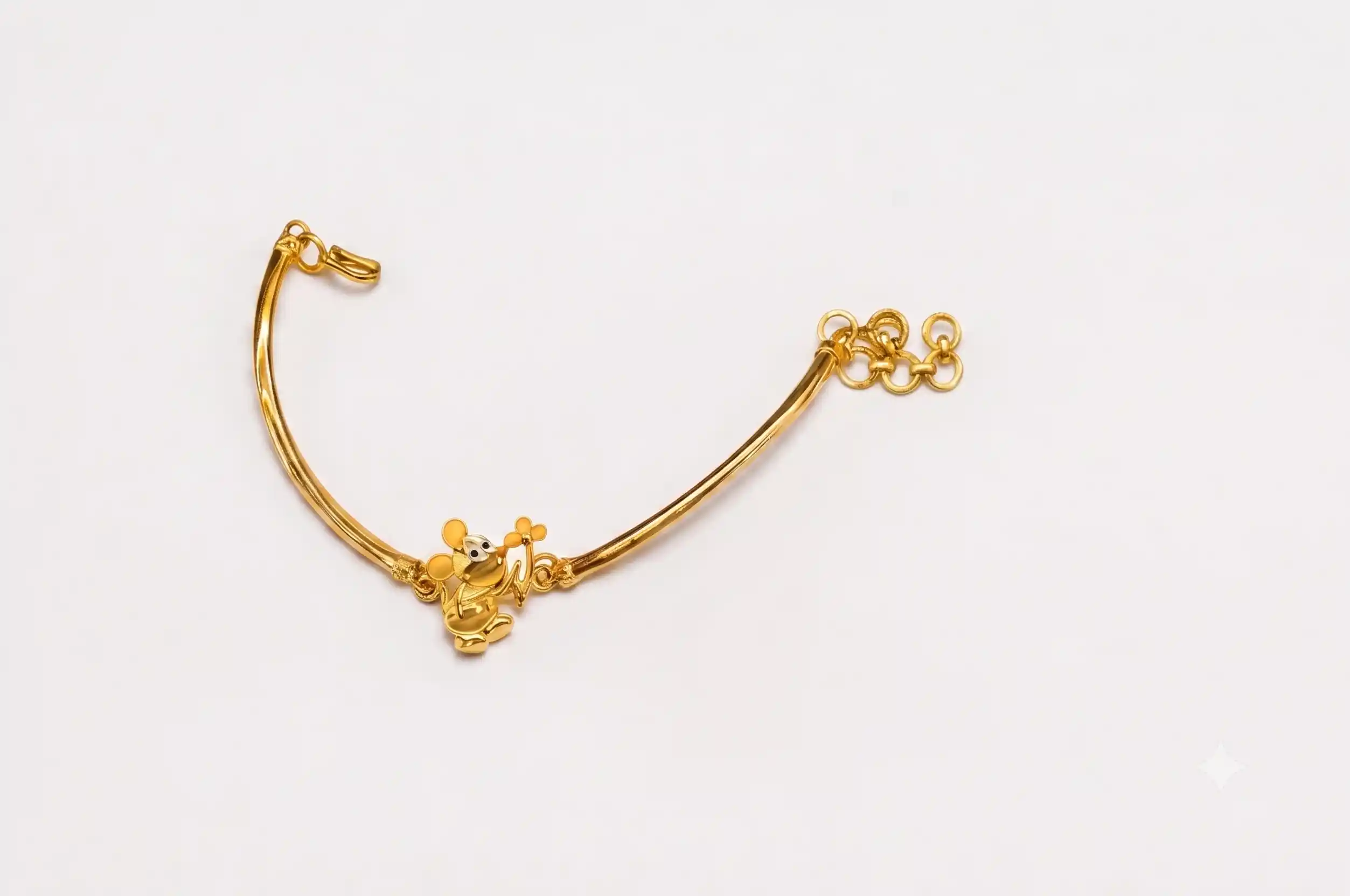 Ashiqe Softly Styled Gold Baby Bracelet